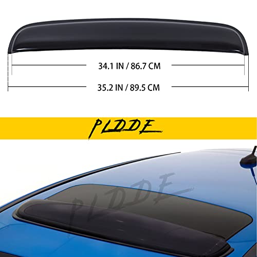 PLDDE Set of 1 35 / 89cm (34 Between The Inner Edge) Sun/Rain Guard Top Sun/Moon Roof Visor Fit 28-34 Moonroof/Sunroof Universal Small Size Smoke Acrylic Tape-On Car Accessories
