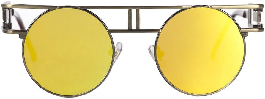 Alloy Round Sunglasses Women Men Trend Big Frames Mirror Sun Glasses Female Steampunk Eyeglasses UV400