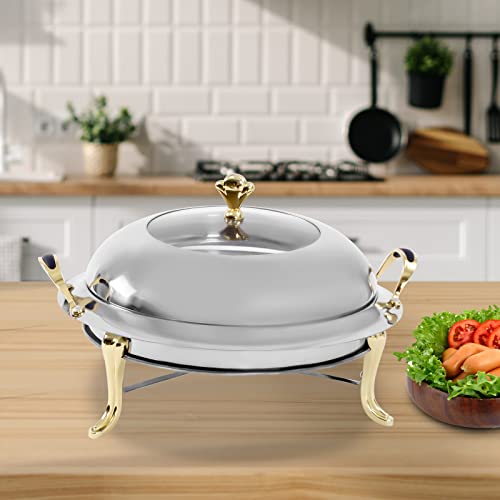 ACROSSPART Chafing Dish 3 Liter Speisewärmer Warmhaltebehälter Wärmebehälter für Haushalt Buffetwärmer Wärmebehälter für Speisen Essen Warmhalten Behälter für Buffets Familienfeiern – Bild 5