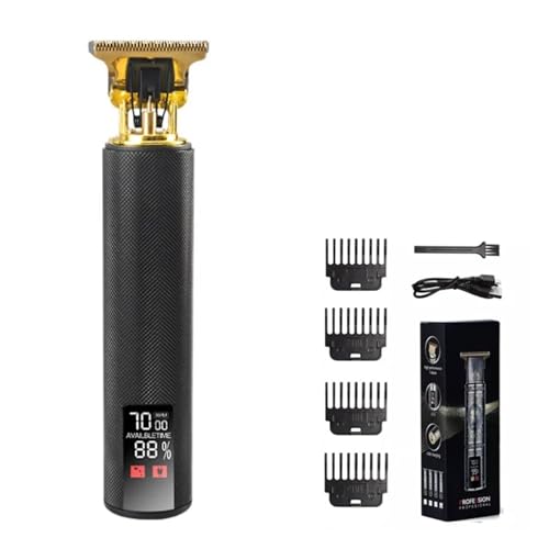 Razors T9 USB Electric Barber Rechargeable New Barber Men's Razor Hair Clipper Professional Mega Zero Finishing Machine Ceramic Shaver(LCD Black)