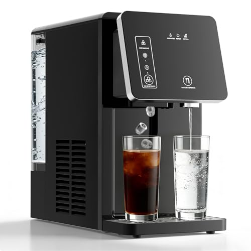 Image of Antarctic Star Countertop Ice Maker with Cold Water Dispenser, 3.5L Removable Tank, 2 Sizes, 9 Bullet Ice in 8 Mins, 26lbs Daily Ice Production, for Home /Office /Dorm /RV