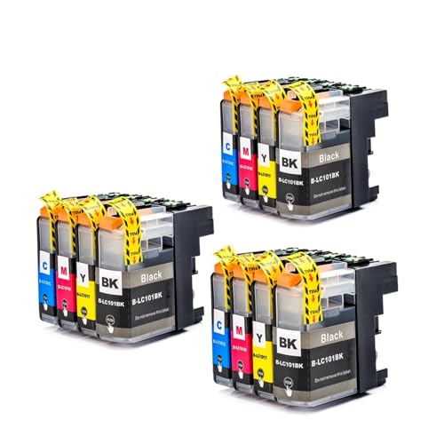 Cartouche d'encre LC103 compatible Brother DCP-J152W et MFC-J450DW - Lot de 12