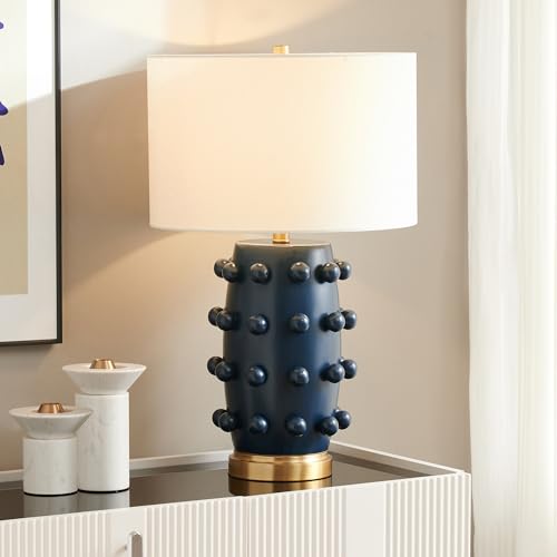 Lámpara de mesa cerámica moderna 25.5 pulgadas azul miniatura 3