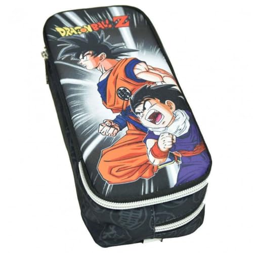 PRESTIGE & DELUXE Trousse scolaire compatible avec Dragon Ball Z ovale double compartiment fermeture éclair