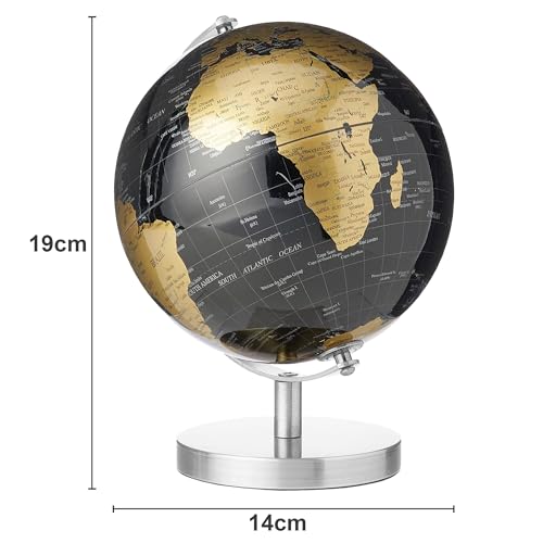 Globo Terrestre Político 30cm Mapa Mundi Giratório com Detalhes Dourado