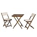 Produktbild Siena Garden Balkonmöbelset Almeria, Tisch 60x60x72cm, Akazienholz, geölt in natur, FSC 100%, Kissenbezug aus Polyester in beige