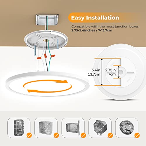 Blnan Led Flush Mount Ceiling Light With Remote Control, 15.4 Inch 36W 3000K-6500K Dimmable Ultra Thin Low Profile Wired Ceiling Lamp With Night Light For Living Room Bedroom Kitchen #TOP6