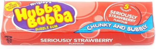 Wrigleys Hubba Bubba Seriously Strawberry Flavour Bubble Gum 35g