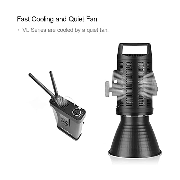 Godox VL150 LED-Videoleuchte, 150 W, kontinuierliche Ausgangsleistung, 5600 K, 61000 Lux@1 m, CRI 96 TLCI 95, 0–100… – Bild 6