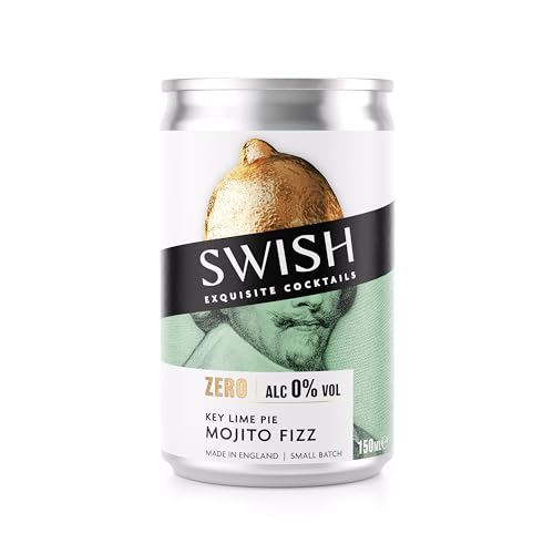 Swish Cocktails - Key Lime Pie Mojito (Zero) - Cocktail analcolico - Mocktail - Cocktail pronti da bere, lattine da cocktail premiscelate, senza alcool (0% ABV), 150 ml
