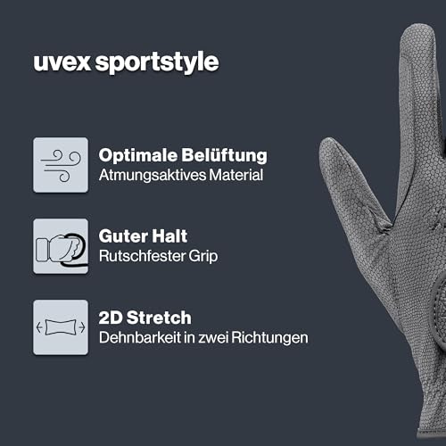 Uvex Sportstyle - dehnbarer Reithandschuh für Damen und Herren - exzellenter Grip & strapazierfähig - touchscreenfähig - Anthracite - 6 – Ansicht 2