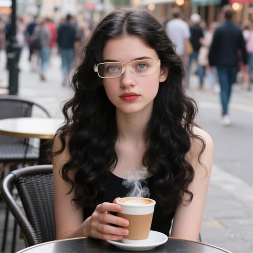 Image of PROBEROS Retro Eyeglasses for Women & Men - Fashion Stylish Small Square Lens Eyeglasses, Luxury Metal Frame Glasses Decorative Eyewear, with Storage Case, Lens Cleaning Cloth, Screwdriver
