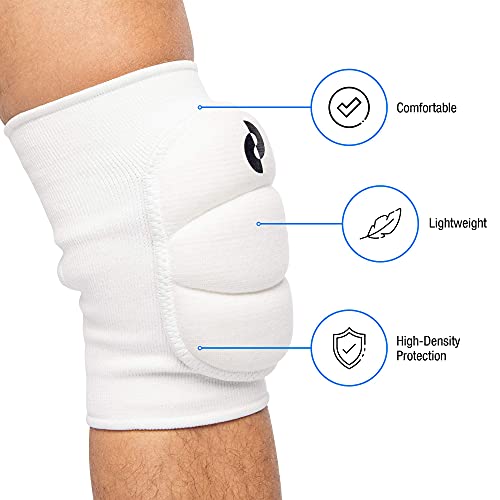 Strictlystability White Volleyball Best Protective Shock Absorbing Soft Cushion Knee Pads For Girls Or Boys (Senior, White) #TOP5