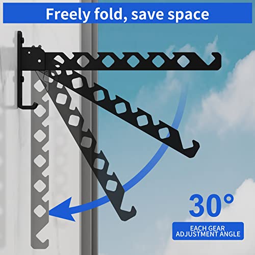 dancrul Wall Mounted Clothes Drying Rack, Wall Clothes Hanger Foldable, Laundry Hanger Hook For Bathroom, Wall Clothes Rack Indoor, Perfect For Small Spaces, Matte Black - Image 3