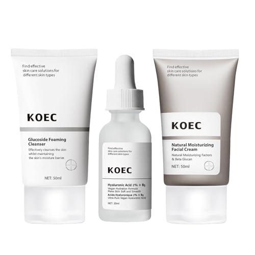 Skincare Set Gifts for Teenagers Girls - Skincare Gift Set Women - Includes Squalane Cleanser,Hyaluronic Acid 2% + B5 and Natural Moisturizing Factors and HA - Hydrating Facial Kit（3PCS）