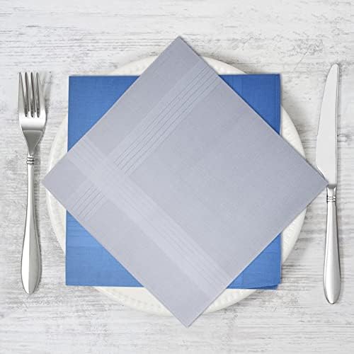 Aomig Men's Handkerchiefs, 12 Pack Large Cotton Gents Hankies Set, Mens