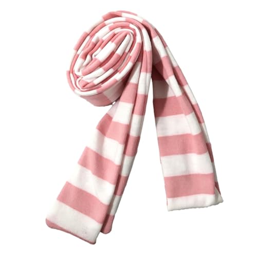 WBANGIAO Lady Goth Harajuku Cool Scarve Style Girl Stripe Long Knitted Scarves Fashion Cloth Unisex Street Casual Neckerchief, Approx. 4x180cm- 1.57x70.86in, Pink