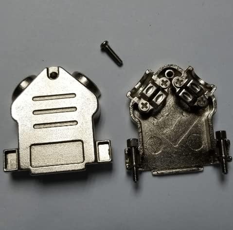 D SUB 15 Shell 45 Degrees Dual Control Cable 15Pin Zinc Alloy Silver HDB26 3W3 7W2