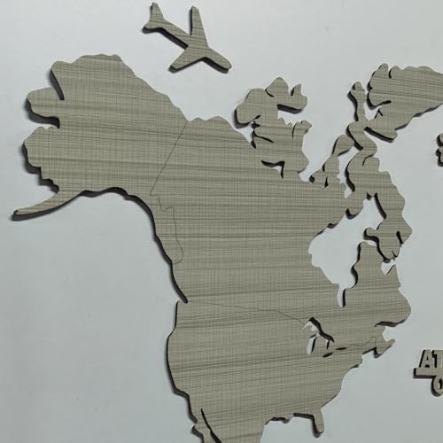 Image of rawpockets - 3D Wooden World Map With Clock Wall Decor | Wall Art, Wall Hangings & Gift | Travel Map | Living Room & Bedroom Wall | Working Space - Grey Wood Color - Small Size (110 X 65 CM)