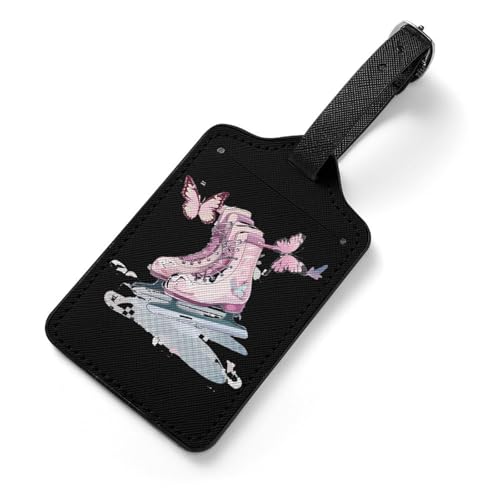 Ice Skate Figure Skating Skater Luggage Tags for Suitcases Travel Baggage ID Label Tags