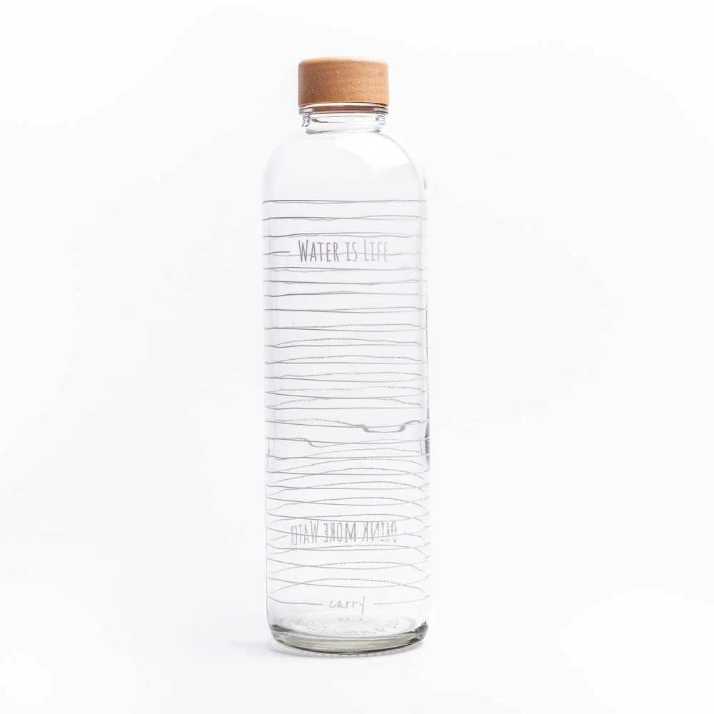 Carry Carrybottles Trinkflasche Glas 1,0 l | Sportflasche, Wasserflasche | BPA-frei, auslaufsicher & kohlensäuregeeignet | Plastikfrei & nachhaltig produziert | Made in Germany