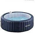 Inflatable Hot Tub 4-6 Person Outdoor Spa, Portable Blow Up Hottub with 130 Air Jets, Built in Heater Pump, Cup Holder, 2 Filters, Blue
