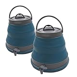 SAMMART (Set of 2 12.5L Portable Water Carrier, Collapsible Water Container, Emergency Cube Water Carrier, Outdoor Water Storage for Camping Hiking Climbing Backpacking (Deep Blue, 2)