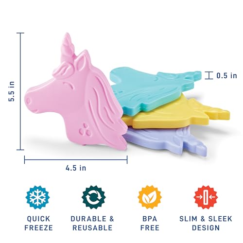 Fit & Fresh Cool Coolers Kids Lunch Box Ice Packs, Slim Ice Packs for Daycare and Travel, Multicolored Butterfly and Unicorn Set, 8PK by Fit & Fresh - Image 3