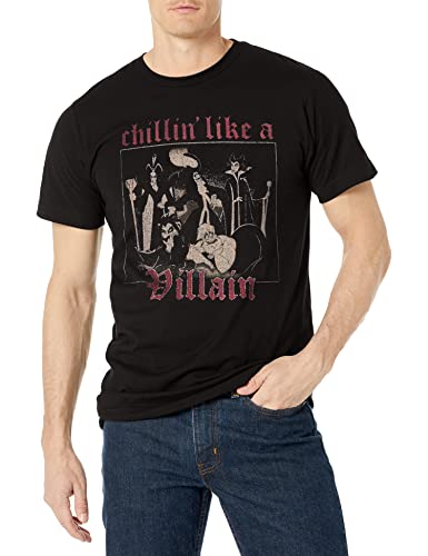 T-shirt Disney Villain Chill pour homme, haut streetwear geek confortable noir