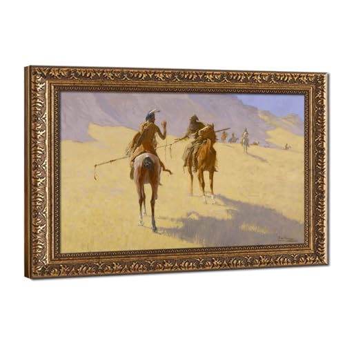 The Parley de Frederic Remington : reproduction sur toile 61x91,4 cm pour déco bureau