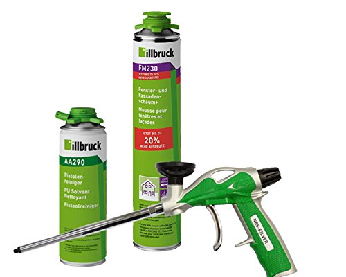 Preisvergleich Produktbild Kombisets illbruck FM230 Fenster- und Fassadenschaum+ 880ml Dose 1x + Reiniger illbruck AA270 Pro+ Schaumpistole