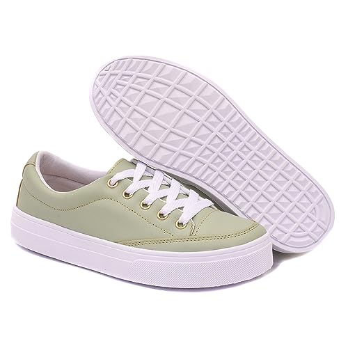 Sapatênis Casual Feminino Rasteiro Izabela Araújo - 410 - Verde Tamanho:37;Gênero:Feminino;Cor:Verde