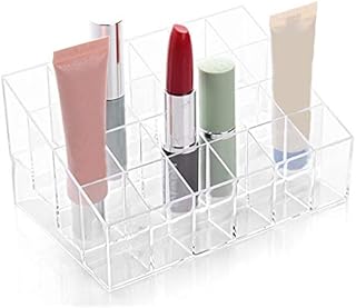 TRIXES Lipstick Storage Clear, 24 Compartments, Makeup Lipstick Cosmetic Display Stand, Rack Holder, Organiser, Lip Gloss Storage, Organiser Display Stand, Beauty Accessories