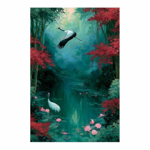 Peinture de lotuses pour habiller un mur vide de salon avec élégance