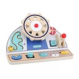 Vilac - Premier Boot Aktivitätentafel aus Holz – 8 sensorische Aktivitäten & magnetische Angelrute – sensorisches Erwachen & Feinmotorik – Montessori-Inspiration – Geschenkidee ab 18 Monaten – 2129