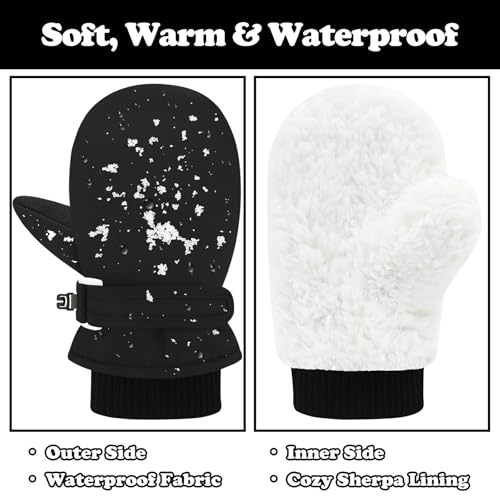 Sarfel Toddler Mittens Waterproof Toddler Gloves Waterproof Baby Mittens Winter Infant Snow Gloves for Kids Girls Boys Infant4