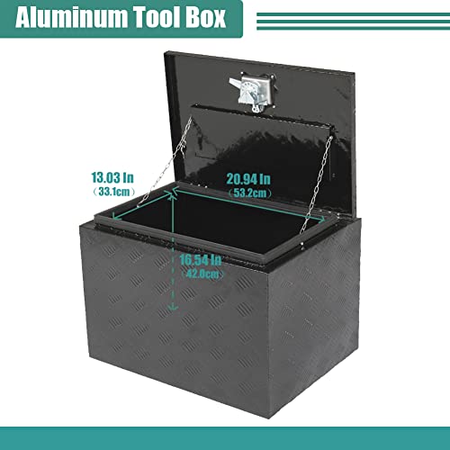 Moosun 24 Inch Heavy Duty Aluminum Diamond Plate Tool Box Pickup Truck Atv Underbody Trailer Storage Tools Organizer With Weather Resistant Seal Lock & Keys Black #TOP3