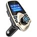 Nulaxy Bluetooth Car FM Transmitter Audio Adapter Receiver Wireless Handsfree Voltmeter Car Kit TF Card AUX USB 1.44 Display - KM19 Golden