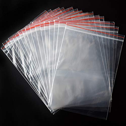 200 pièces 14x20cm sachet zip plastique pochon plastique sachet pour conserver emballer multiples rangements