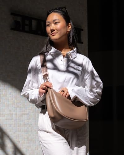 Sac demi lune Expatrié Lea Medium en cuir végétalien imperméable