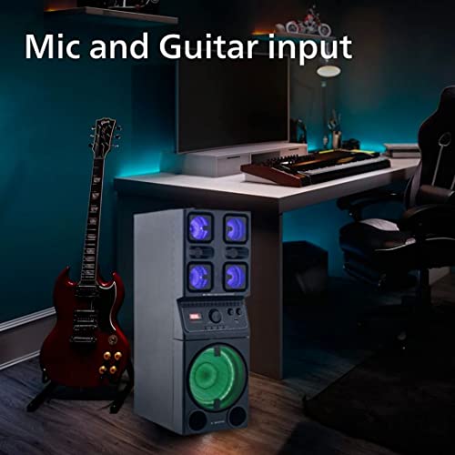 TECHXEWOO Party Blaster 500 Powerfull 200 WATTS Home Theatre Single Tower Party Speaker System with Dynamic Disco Lights, Bluetooth,USB, Digital FM, INBUILT Karaoke,MIC Port� 9 41e+TnIYtrL