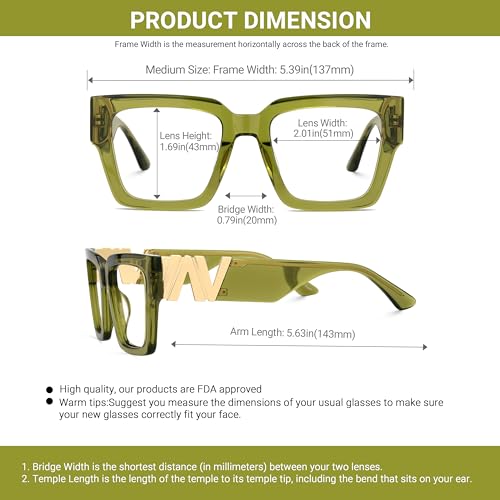 Image of VOOGLAM Square Blue Light Glasses for Women Anti Eyestrain Dry Eyes Computer Phone TV Eyewear Felician