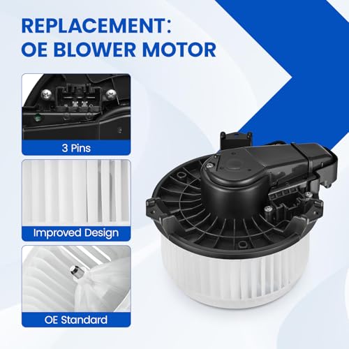 Image of HVAC Blower Motor 700308 Compatible with Ram 1500 2014-2018, Compatible with Jeep Wrangler 2014-2017, 68214892AB, 68232369AA A /C Blower Motor Assembly for Wrangler JK 2018