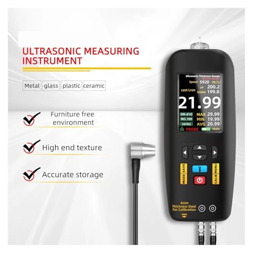 Medidor digital de espesor ultrasónico para metales, aluminio y acero con sensor inteligente miniatura 3