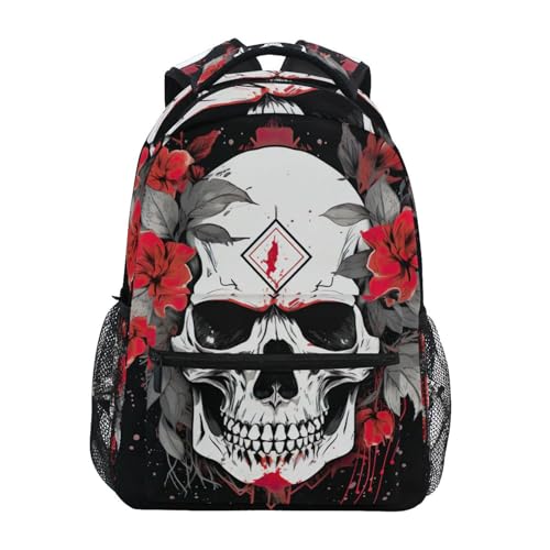 Sac à dos imprimé floral et tête de mort pour affirmer votre style
