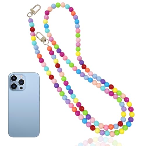 AORVYUI Catena per Cellulare, Lunga, Con Perline Colorate, Adatta Alla