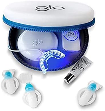 GLO Science — GLO Classic Brilliant Teeth Whitening Device Kit w/ Patented Warming Mouthpiece and Blue LED Light Technology — Designed for Sensitive Teeth, White Device