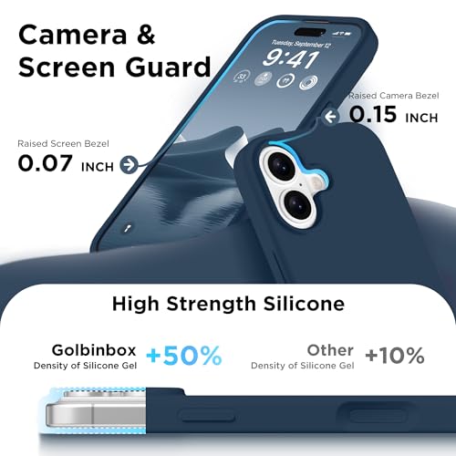 Image of GolbinBox Magnetic for iPhone 17 Case, Silicone Cover, Dark Blue