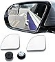 Ajxn Car Blind Spot Mirror 2PCS HD Convex Glass Angle Adjustable for Side Rearview Mirrors, Fan Shaped Frameless Rotatable Wide Angle Blind Spot Mirror for SUV Truck Vehicles Car Exterior Accessories