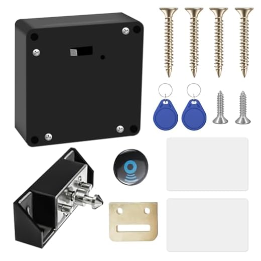 Sporgo Serratura intelligente per armadio Nfc: serratura per mobili con 2 portachiavi e 2 schede RFID, serratura intelligente nascosta, serrature senza fori per armadio, cassetti, armadietti e